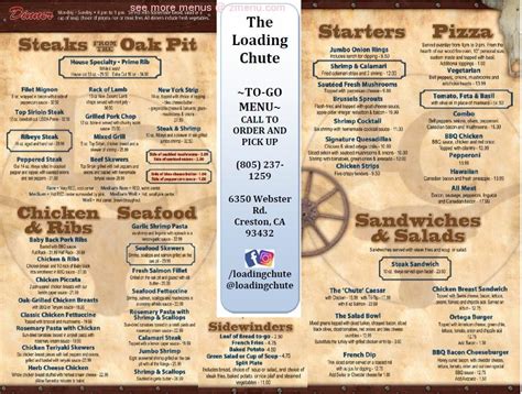 the loading chute menu|Online Menu of Loading Chute, Creston, CA